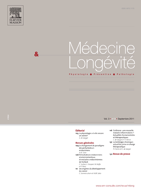Go to journal home page - Médecine & Longévité